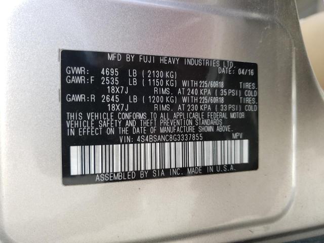 Photo 14 from auction – 2016 SUBARU OUTBACK 2. with VIN 4S4BSANC8G3337855