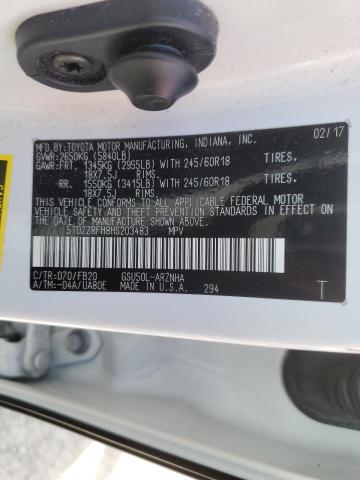 Photo 14 from auction – 2017 TOYOTA HIGHLANDER with VIN 5TDZZRFH8HS203483