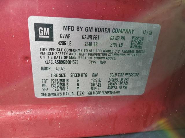 Photo 14 from auction – 2016 BUICK ENCORE with VIN KL4CJASB9GB601575