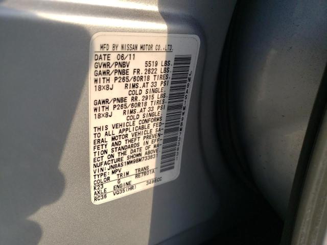 Photo 14 from auction – 2011 INFINITI FX35 with VIN JN8AS1MW9BM733831