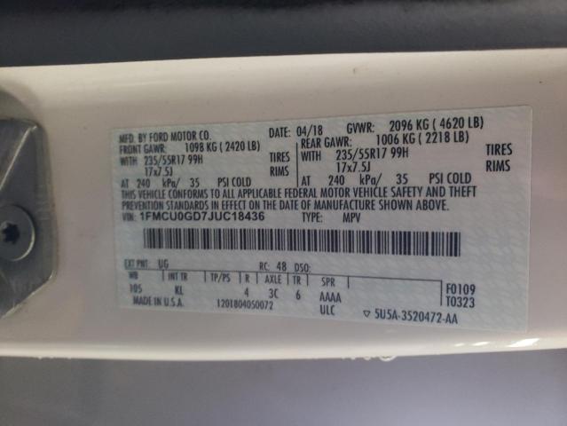 Foto 14 de la subasta – 2018 FORD ESCAPE SE con VIN 1FMCU0GD7JUC18436