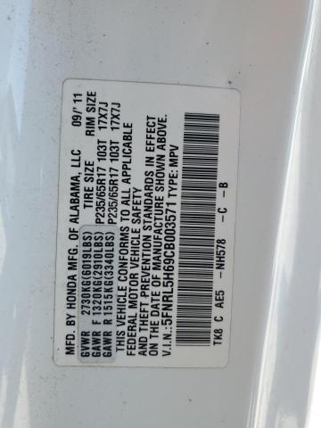 Photo 14 from auction – 2012 HONDA ODYSSEY EX with VIN 5FNRL5H69CB003571
