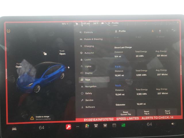 Photo 9 from auction – 2022 TESLA MODEL 3 with VIN 5YJ3E1EA1NF370792