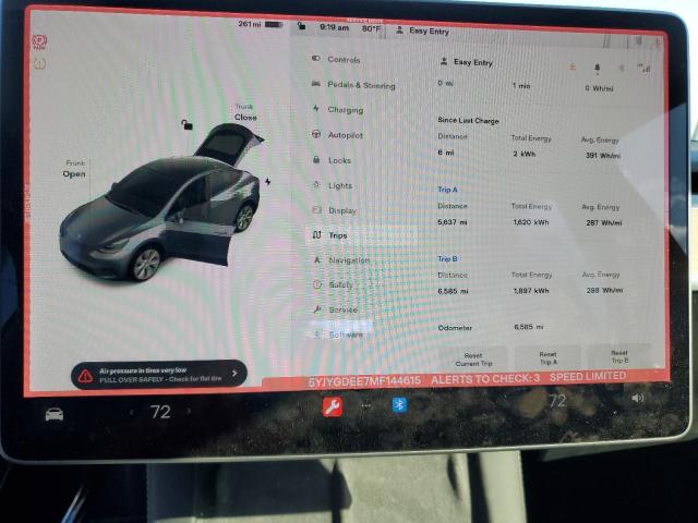 Photo 9 from auction – 2021 TESLA MODEL Y with VIN 5YJYGDEE7MF144615