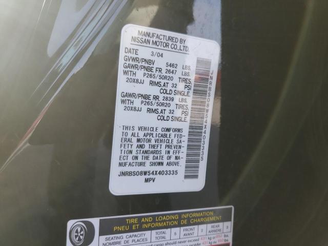 Photo 14 from auction – 2004 INFINITI FX45 with VIN JNRBS08W54X403335