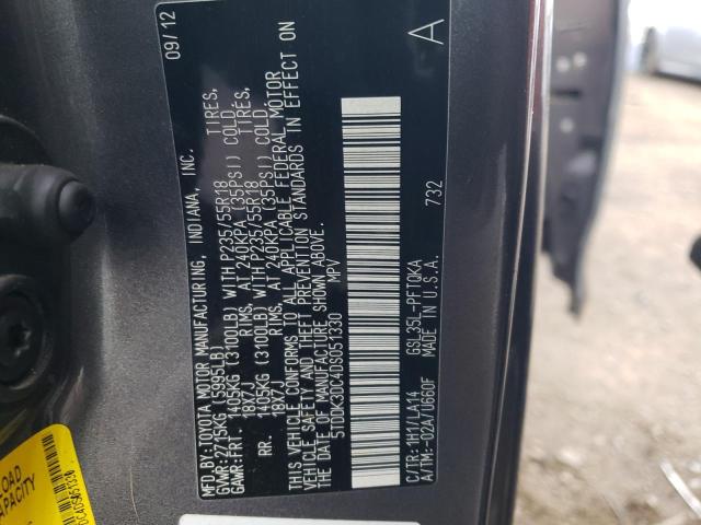 Photo 14 from auction – 2013 TOYOTA SIENNA XLE with VIN 5TDDK3DC4DS051330