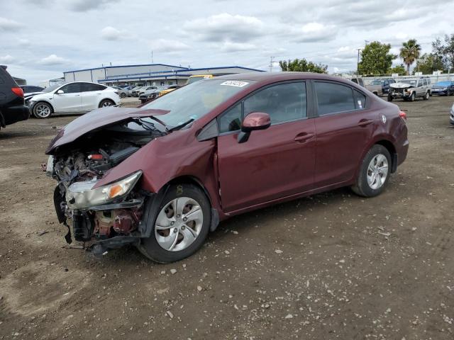 HONDA CIVIC LX 2013 with VIN 2HGFB2F55DH511001 - Photo from auction