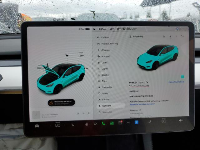 Photo 9 from auction – 2022 TESLA MODEL Y with VIN 7SAYGDEF4NF326186