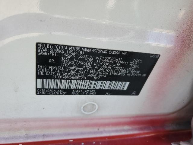 Photo 14 from auction – 2010 TOYOTA RAV4 LIMIT with VIN 2T3DF4DVXAW067294