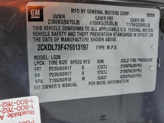 Photo 14 from auction – 2007 PONTIAC TORRENT with VIN 2CKDL73F476013197