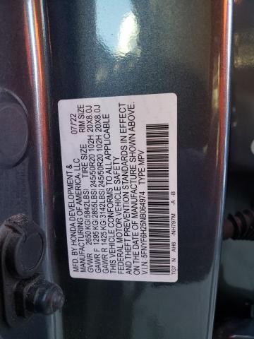 Photo 14 from auction – 2022 HONDA PILOT SE with VIN 5FNYF6H25NB064974