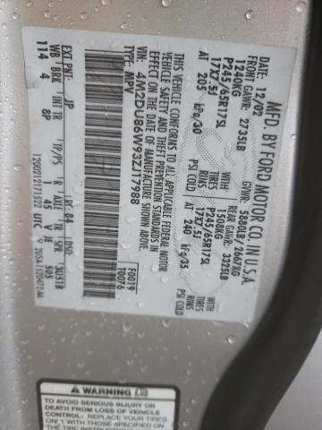 Photo 14 from auction – 2003 MERCURY MOUNTAINEE with VIN 4M2DU86W93ZJ17988