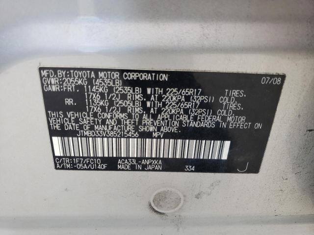 Photo 14 from auction – 2008 TOYOTA RAV4 with VIN JTMBD33V385215456