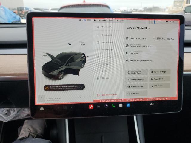 Photo 9 from auction – 2020 TESLA MODEL Y with VIN 5YJYGDEE0LF016151