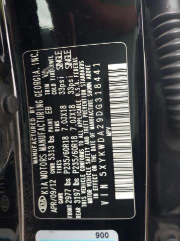 Photo 14 from auction – 2013 KIA SORENTO SX with VIN 5XYKWDA29DG318441