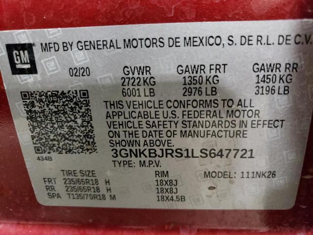 Photo 14 from auction – 2020 CHEVROLET BLAZER 3LT with VIN 3GNKBJRS1LS647721