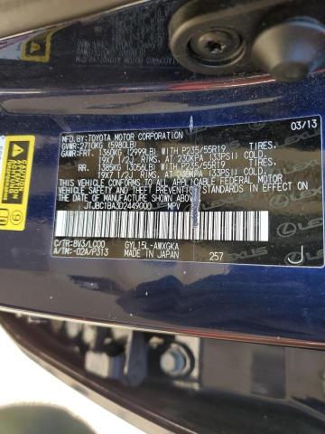 Photo 14 from auction – 2013 LEXUS RX 450 with VIN JTJBC1BA3D2449000
