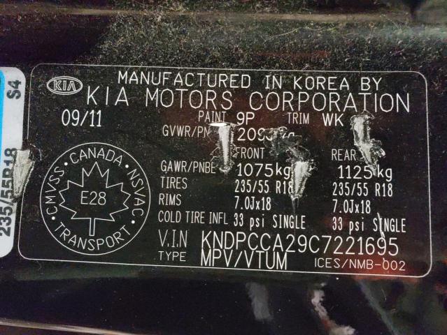 Photo 14 from auction – 2012 KIA SPORTAGE E with VIN KNDPCCA29C7221695
