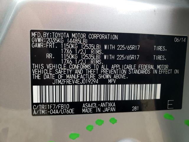 Foto 14 de la subasta – 2014 TOYOTA RAV4 LE con VIN JTMZFREV4EJ019294