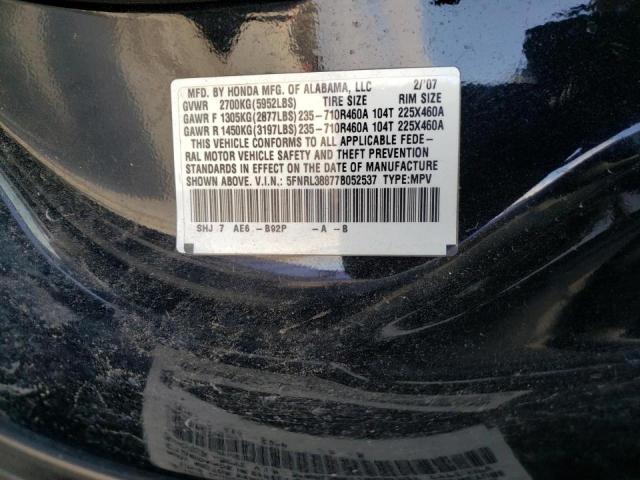 Photo 14 from auction – 2007 HONDA ODYSSEY TO with VIN 5FNRL38877B052537