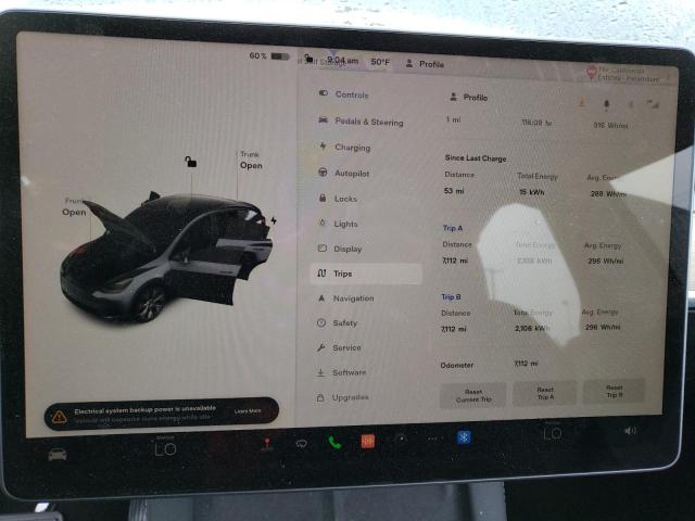 Photo 9 from auction – 2023 TESLA MODEL Y with VIN 7SAYGDEE6PA037799