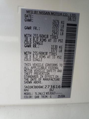 Photo 14 from auction – 2022 NISSAN PATHFINDER with VIN 5N1DR3BD6NC273616