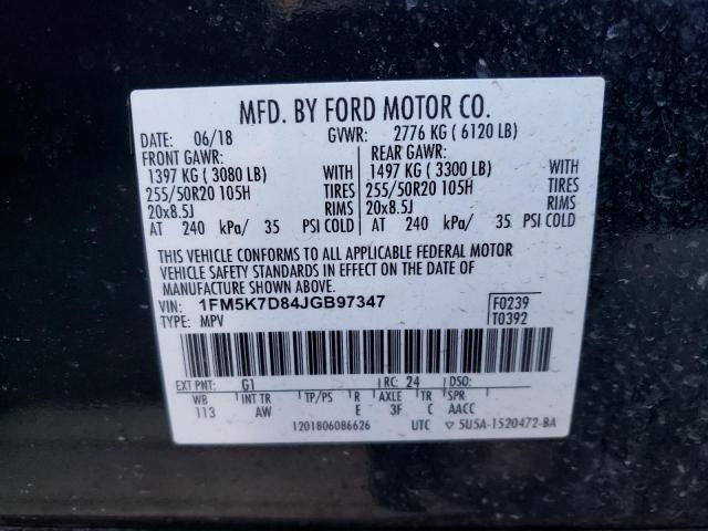 Photo 14 from auction – 2018 FORD EXPLORER X with VIN 1FM5K7D84JGB97347