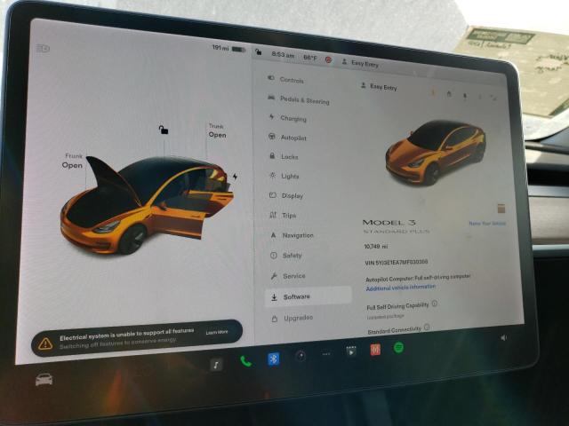 Photo 9 from auction – 2021 TESLA MODEL 3 with VIN 5YJ3E1EA7MF030366