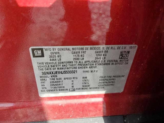 Photo 14 from auction – 2018 CHEVROLET EQUINOX LT with VIN 3GNAXJEV4JS533321