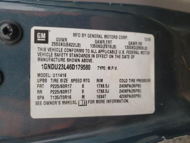 Photo 14 from auction – 2006 CHEVROLET UPLANDER L with VIN 1GNDU23L46D179580