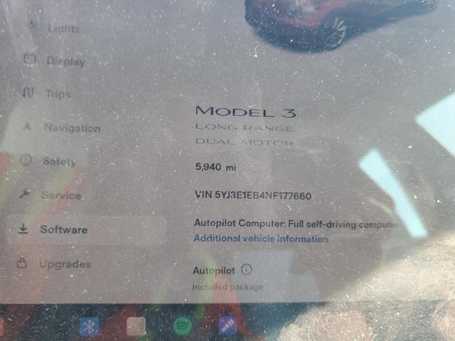 Photo 9 from auction – 2022 TESLA MODEL 3 with VIN 5YJ3E1EB4NF177660