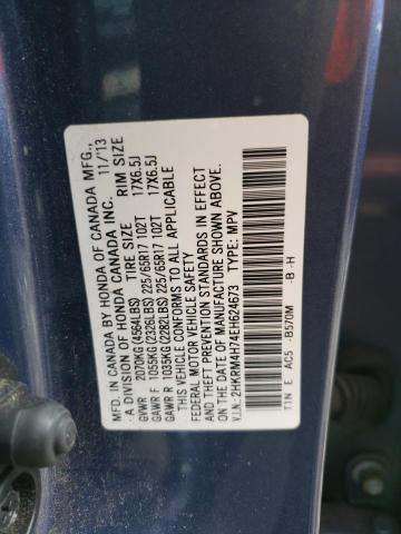 Photo 14 from auction – 2014 HONDA CR-V EXL with VIN 2HKRM4H74EH624673