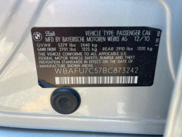 Photo 10 from auction – 2011 BMW 535 XI with VIN WBAFU7C57BC873242