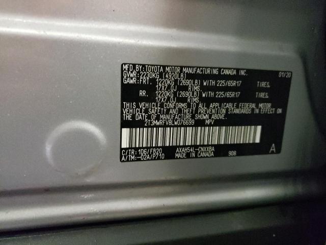Photo 14 from auction – 2020 TOYOTA RAV4 LE with VIN 2T3MWRFV8LW076699