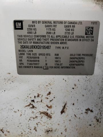 Photo 14 from auction – 2012 GMC TERRAIN SL with VIN 2GKALUEKXC6195487
