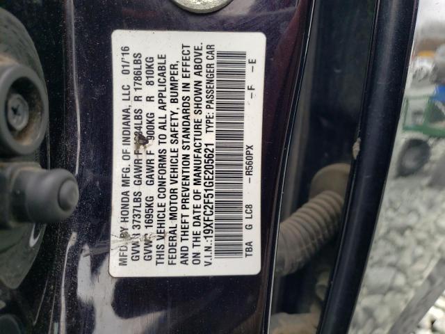 Photo 14 from auction – 2016 HONDA CIVIC LX with VIN 19XFC2F51GE205621