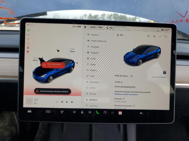 Photo 9 from auction – 2022 TESLA MODEL 3 with VIN 5YJ3E1EA2NF287372