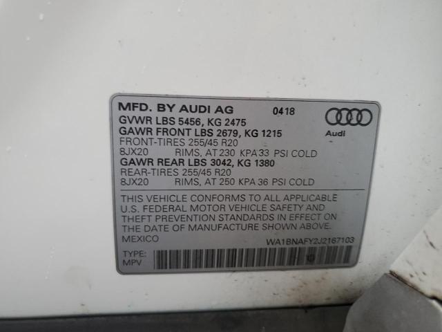 Photo 14 from auction – 2018 AUDI Q5 PREMIUM with VIN WA1BNAFY2J2167103