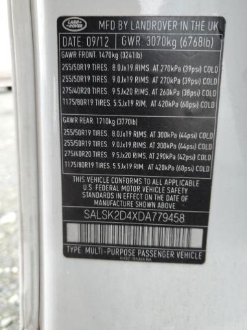 Photo 14 from auction – 2013 LAND ROVER RANGE ROVE with VIN SALSK2D4XDA779458