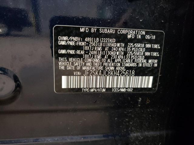 Photo 14 from auction – 2019 SUBARU FORESTER S with VIN JF2SKAJC8KH425618