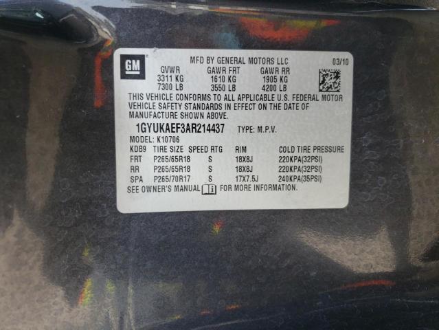 Photo 14 from auction – 2010 CADILLAC ESCALADE with VIN 1GYUKAEF3AR214437