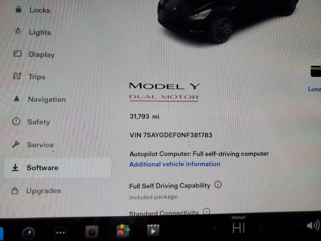 صورة رقم 9 من المزاد - 2022 TESLA MODEL Y مع VIN 7SAYGDEF0NF381783