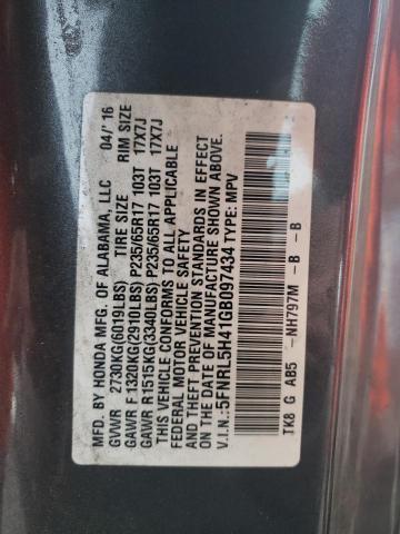 Photo 14 from auction – 2016 HONDA ODYSSEY EX with VIN 5FNRL5H41GB097434