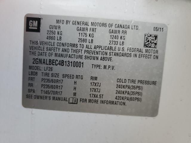 Photo 14 from auction – 2011 CHEVROLET EQUINOX LS with VIN 2GNALBEC4B1310001