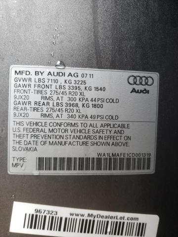 Photo 14 from auction – 2012 AUDI Q7 PREMIUM with VIN WA1LMAFE1CD001319