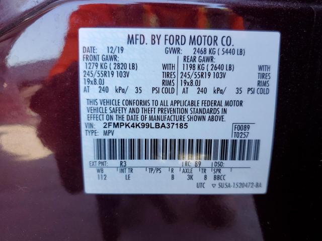 Photo 14 from auction – 2020 FORD EDGE TITAN with VIN 2FMPK4K99LBA37185