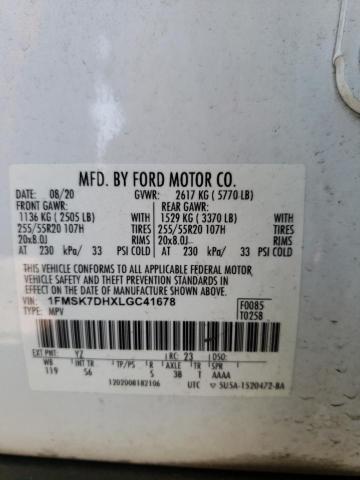 Photo 14 from auction – 2020 FORD EXPLORER X with VIN 1FMSK7DHXLGC41678