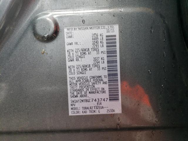 Photo 14 from auction – 2016 NISSAN ROGUE S with VIN 5N1AT2MT8GC743747