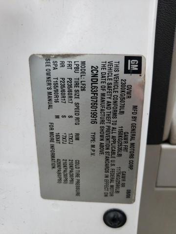 Photo 14 from auction – 2007 CHEVROLET EQUINOX LT with VIN 2CNDL63F076019916