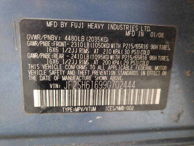 Photo 14 from auction – 2009 SUBARU FORESTER 2 with VIN JF2SH61699G702444